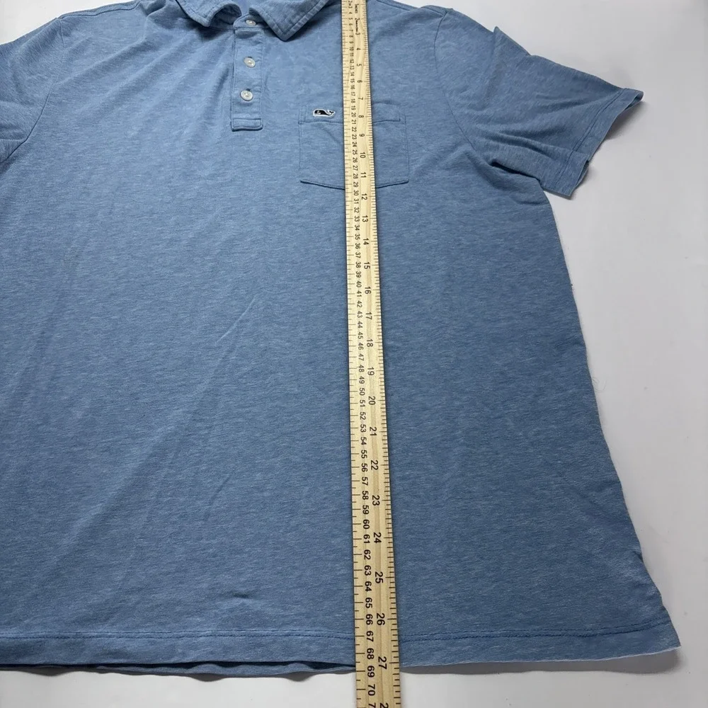 Vineyard Vines Polo Shirt Mens Edgartown Short Sleeve Blue Pima Cotton Blend Med - Picture 6 of 9